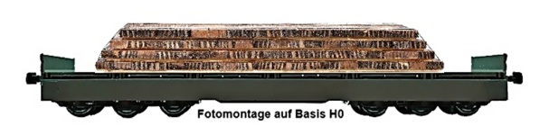 NPE Modellbau NW52072 - TT - Schwerlastwagen Samms 4860 Holzschwellen, DR, Ep. IV